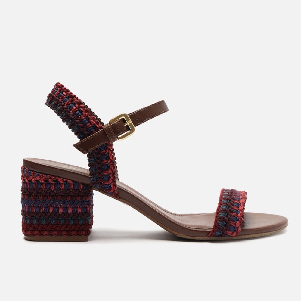 NEW Arezzo Mya Mid Block Sandal - Multicolor - Women’s Size 8.5 - Picture 2 of 14